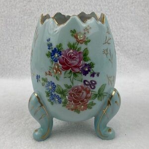 Ardco VTG Floral Decorative Porcelain Egg Vase 1084 5” Japan